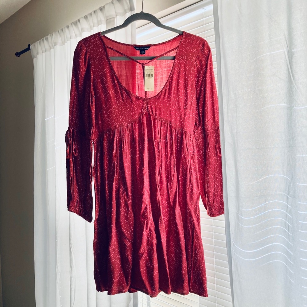 NWT American Eagle Red Polka Dot Dress